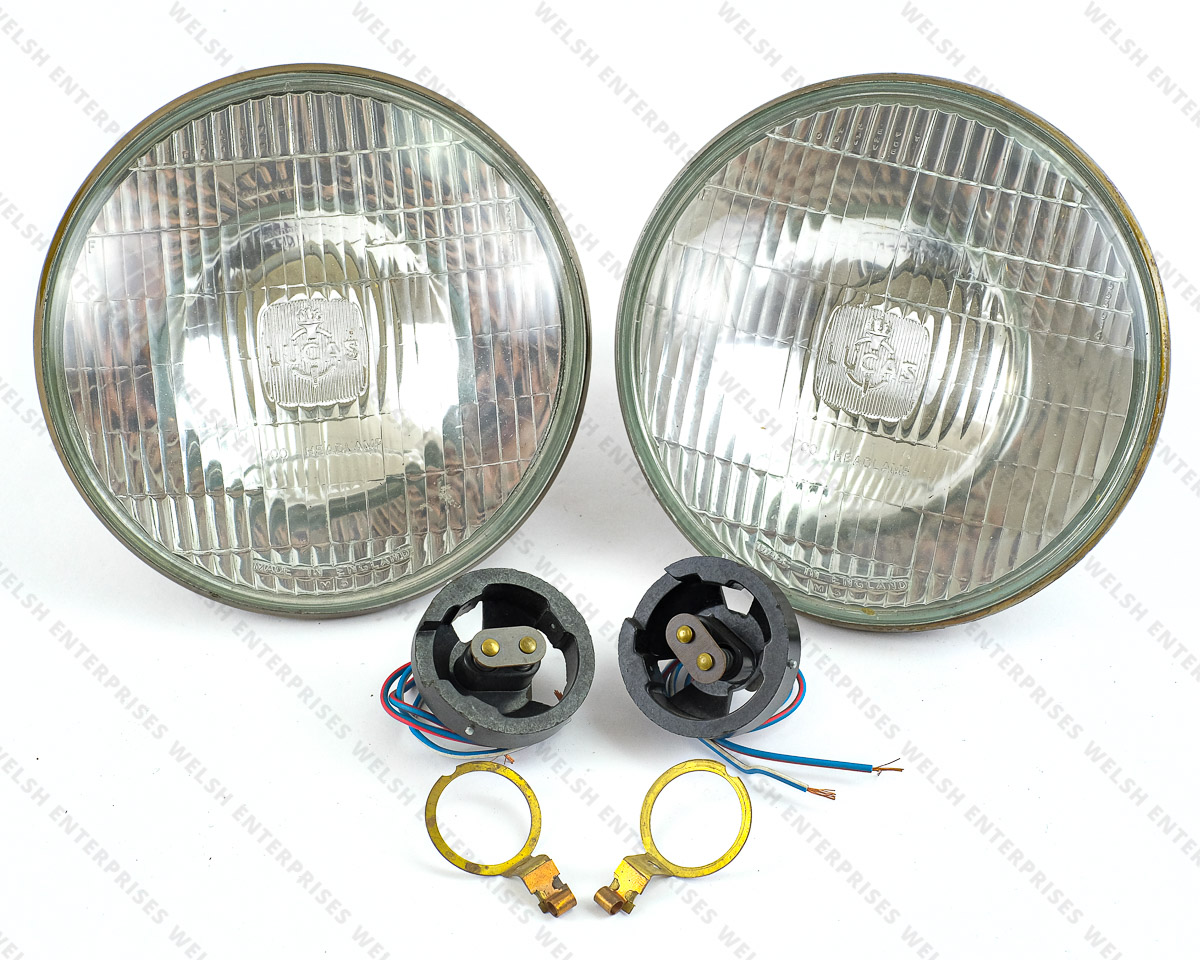 Lucas 700 7" LHD Headlamp PAIR NOS