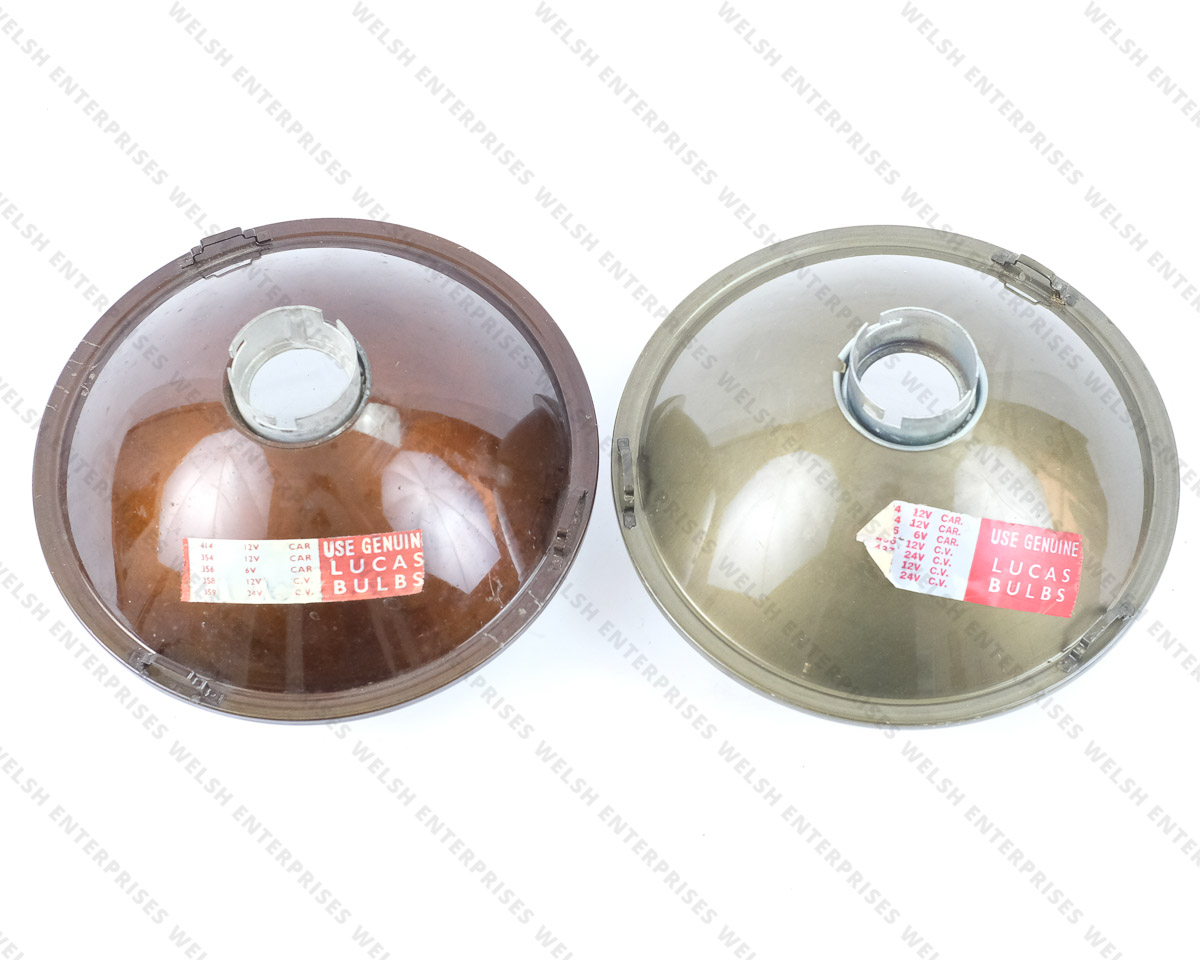 Lucas SS700 Genuine 7" Headlamp Rounded Fluted Lens PAIR