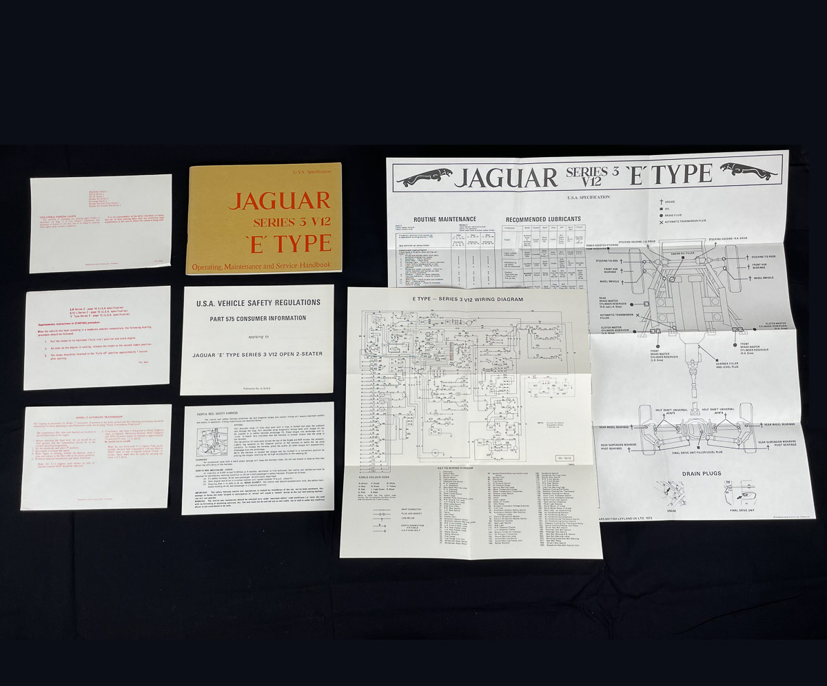 Operators Manual for 1974 E-Type V12 Roadster, USA Spec, Pub No. A.181/2