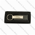 Jaguar Black Leather/Metal Jaguar Key-chain