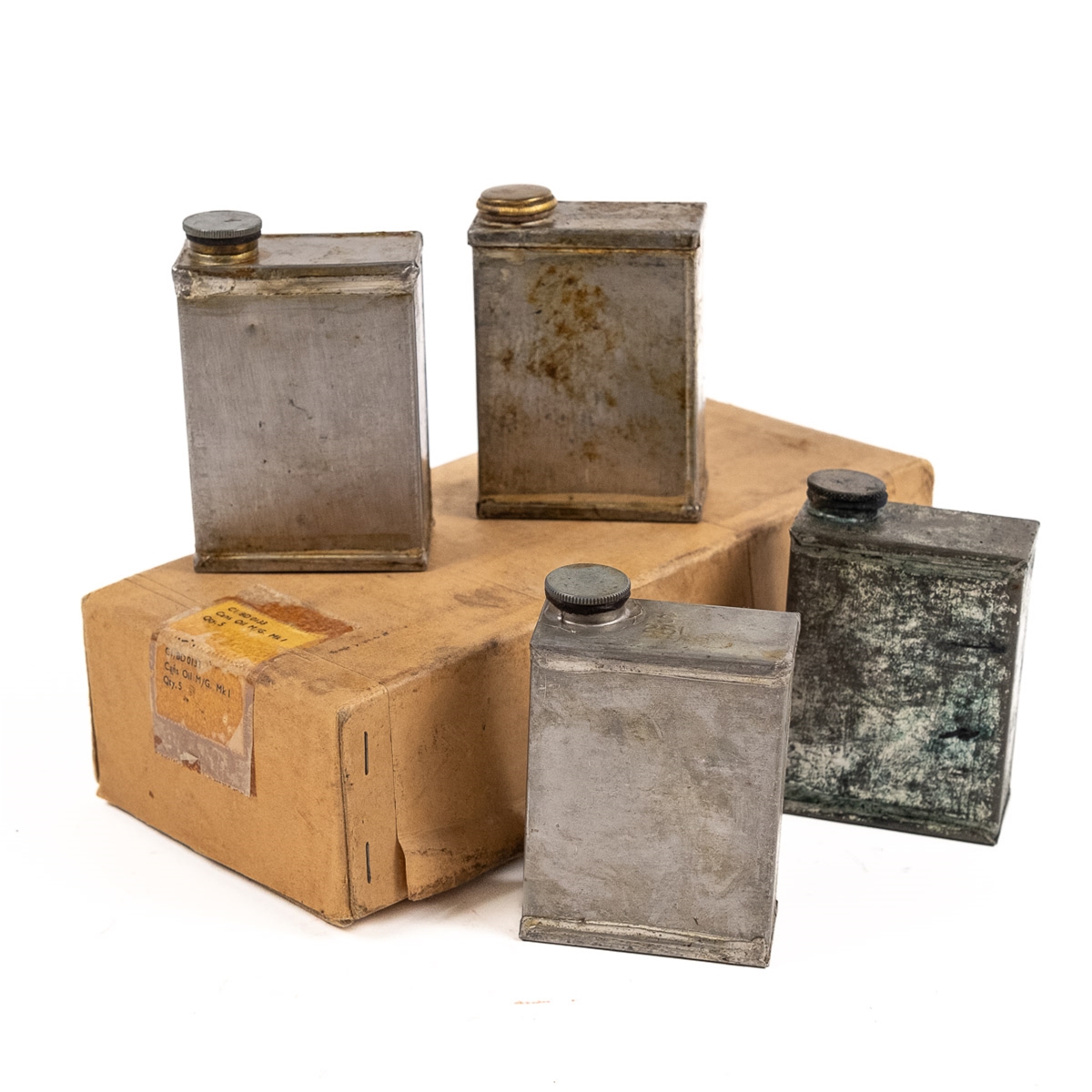 Vintage Jaguar MG Oil Can Set of 4