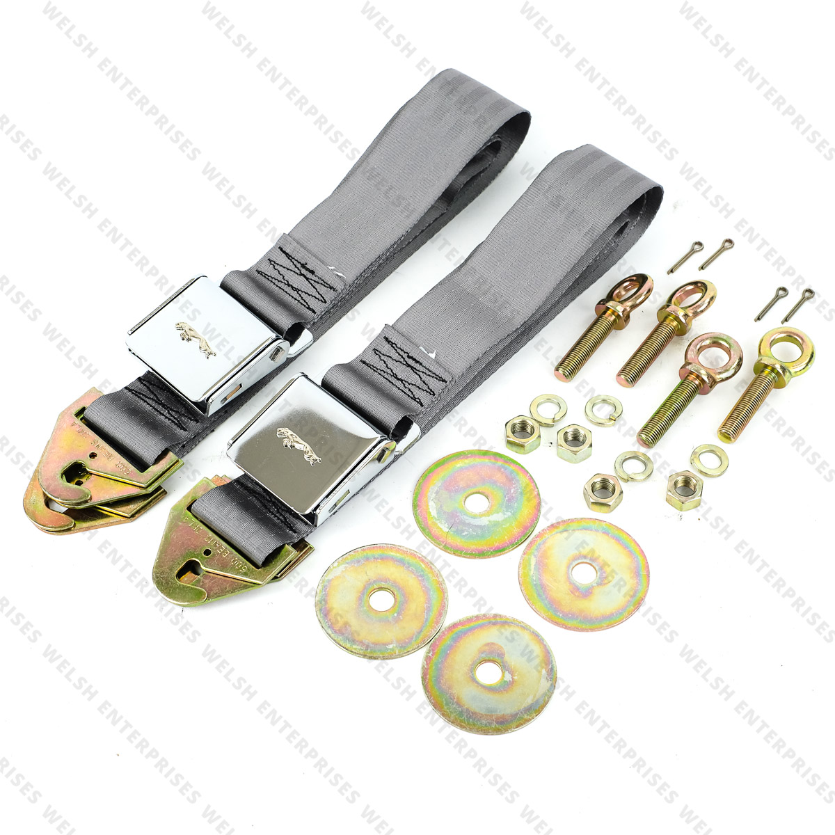 Jaguar Seat Belt GREY Pair 