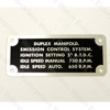 Jaguar Duplex Manifold Emission Plate