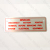 Jaguar Battery Disconnect Decal - E-Type