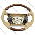 Jaguar Steering Wheel - Sable Leather with Burr Walnut - NOS