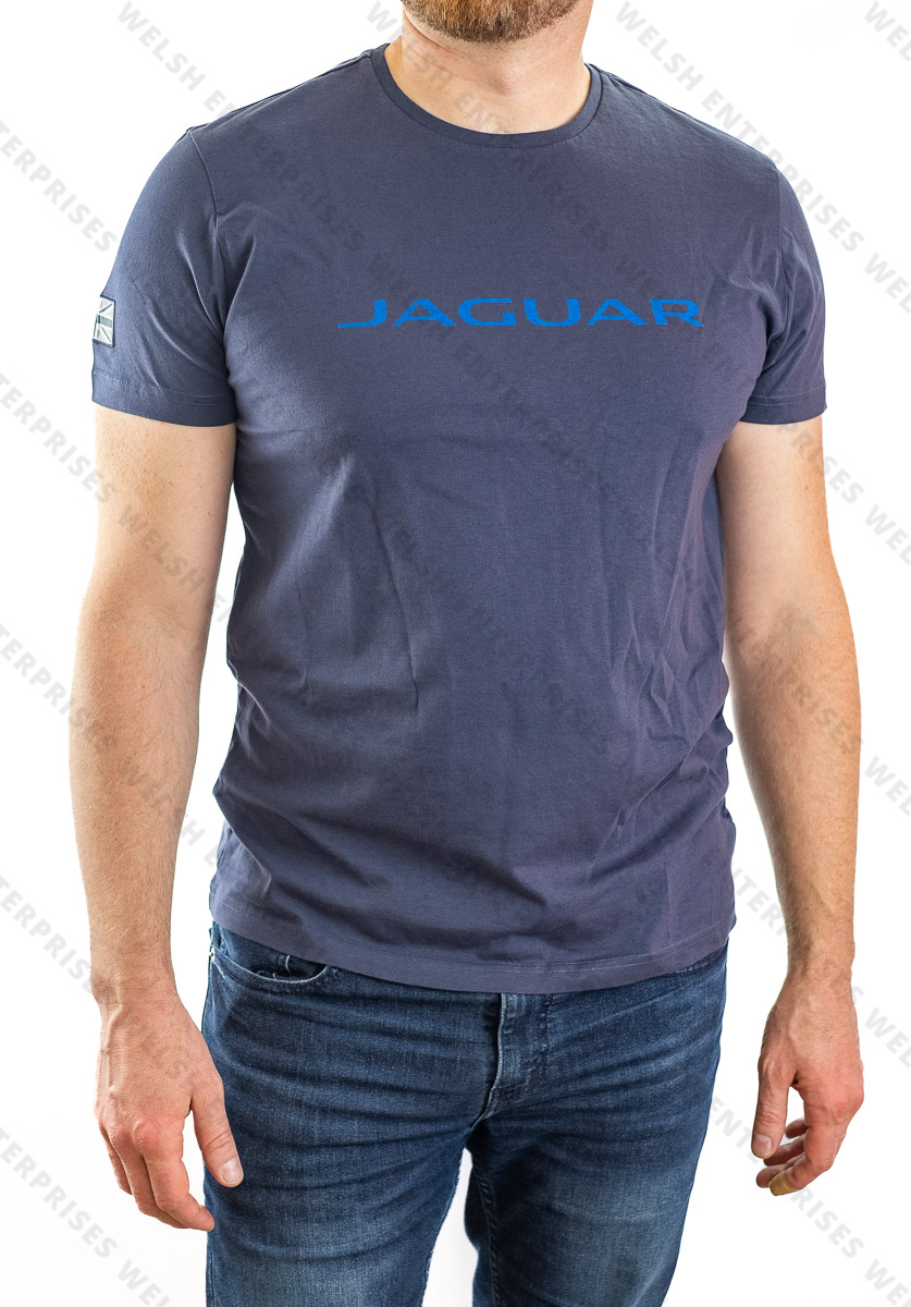 Genuine Jaguar Blue Wordmark Men's T-Shirt