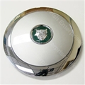 Jaguar Hubcap - Chrome & Gray with Green Badge