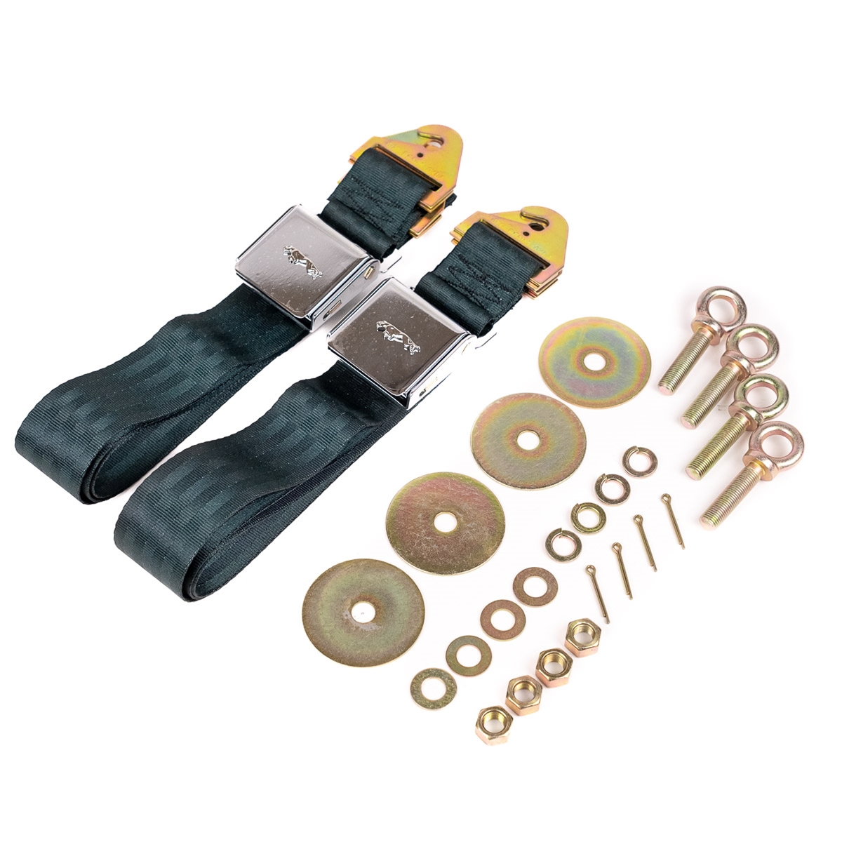 Jaguar Seat Belt GREEN Pair 