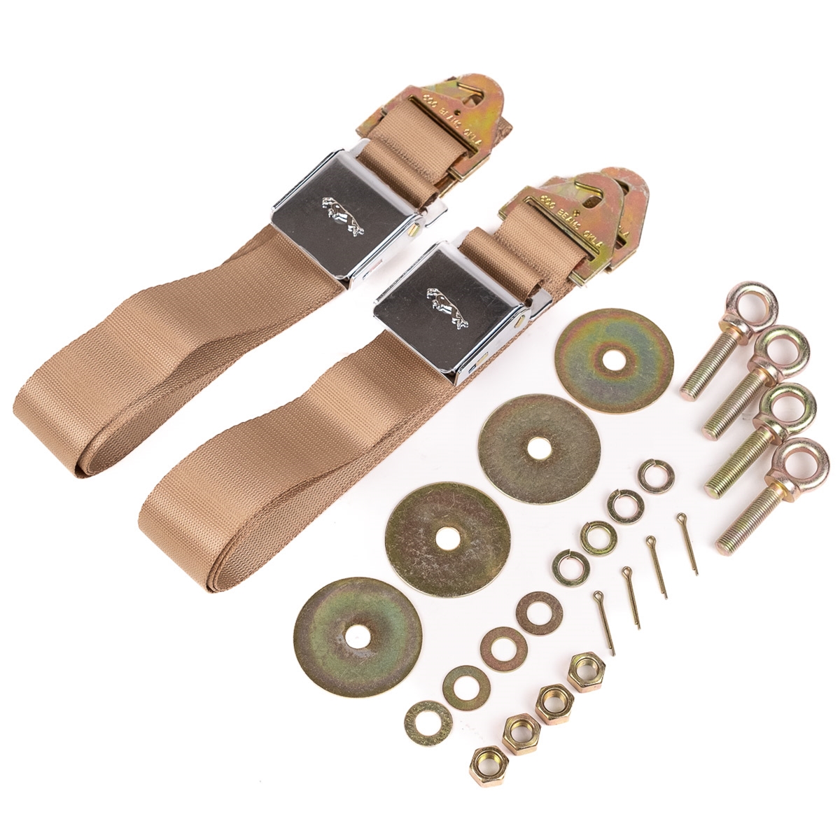 Jaguar Tan Seat Belt Pair
