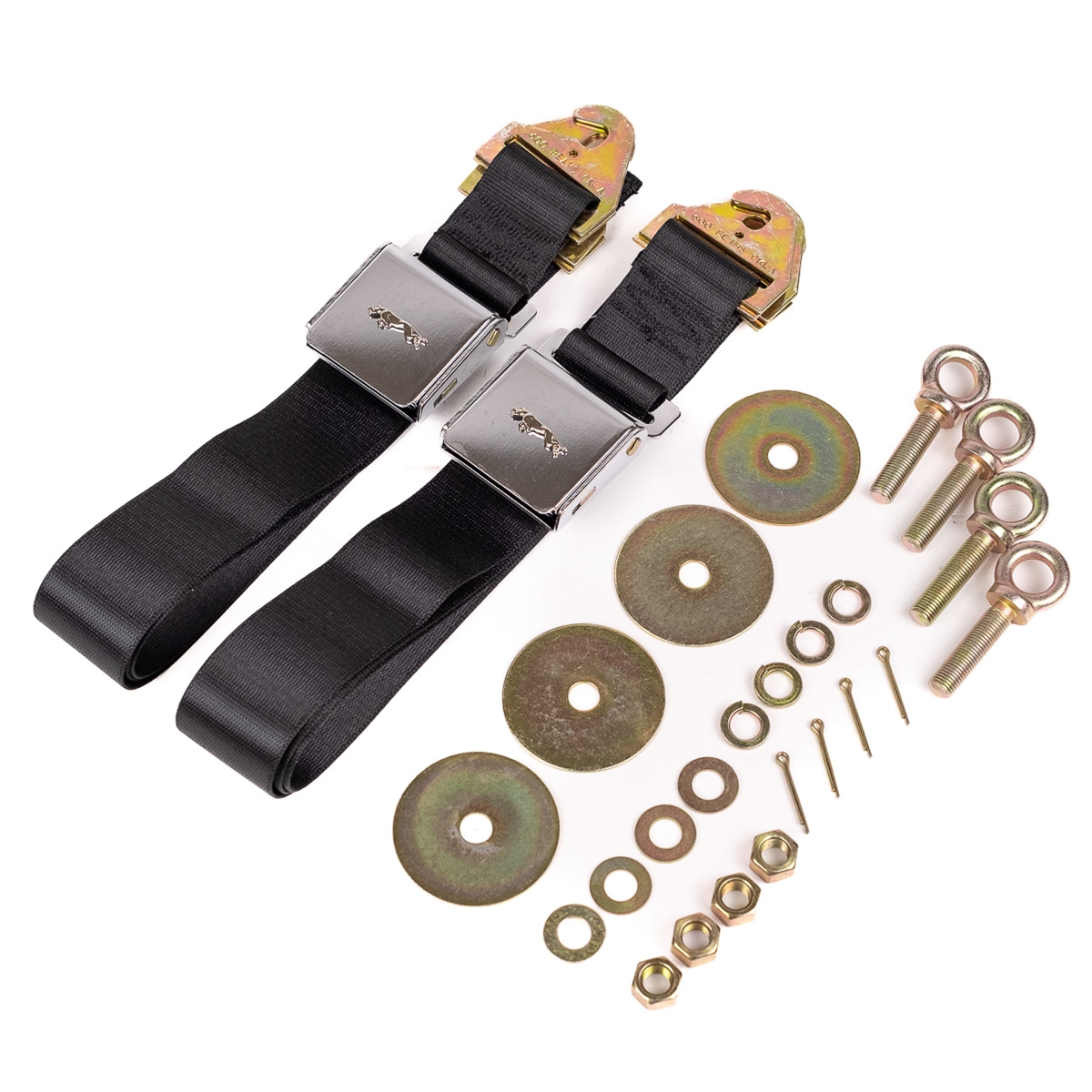 Jaguar Black Seat Belt - Pair
