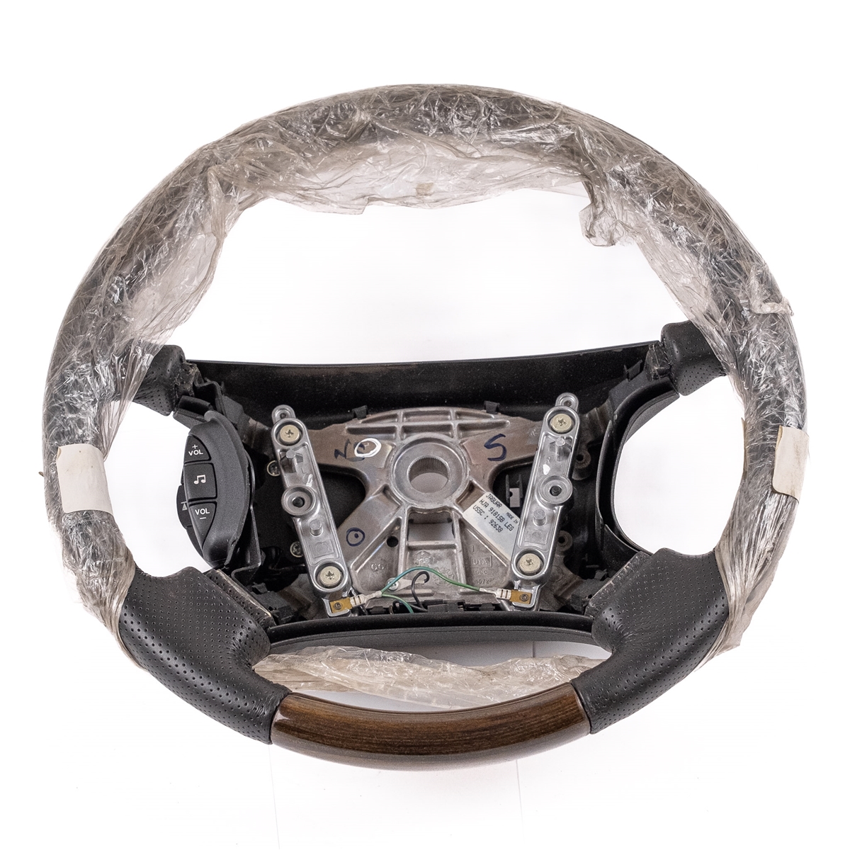 Jaguar Steering Wheel - Warm Charcoal & Grey Wood - NOS