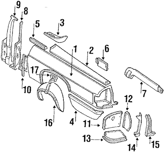 Wing Lower Right Hand XJS Convertible >92 BAC8276