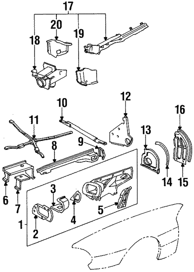 Panel Splash Inner Left Hand Front XJS BEC16115