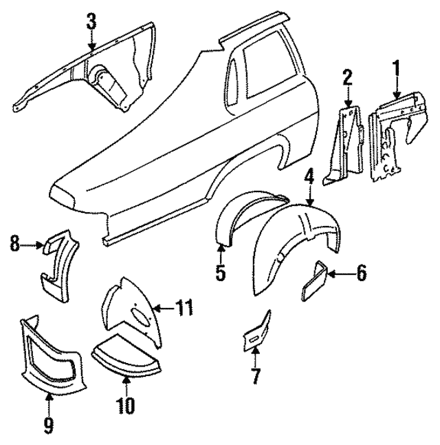 Panel Tail Lamp Right Hand Lower XJS 92>96 BHC1020