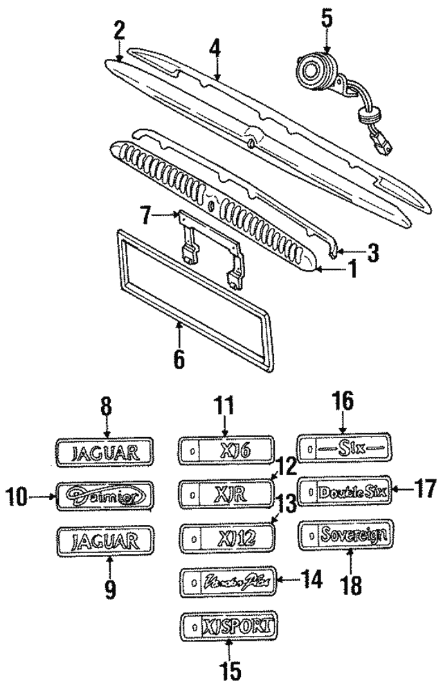 Plaque-Trunk Lid (Jaguar OEM) HXF5994KBOEM