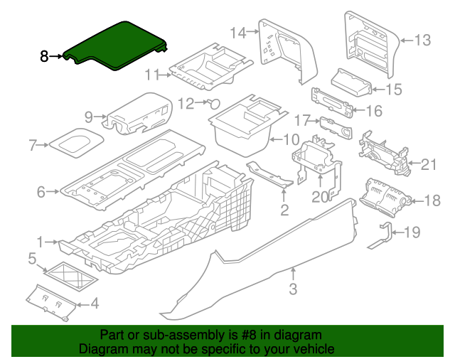 Lid-Armrest (Jaguar OEM) T2H6323AAMOEM