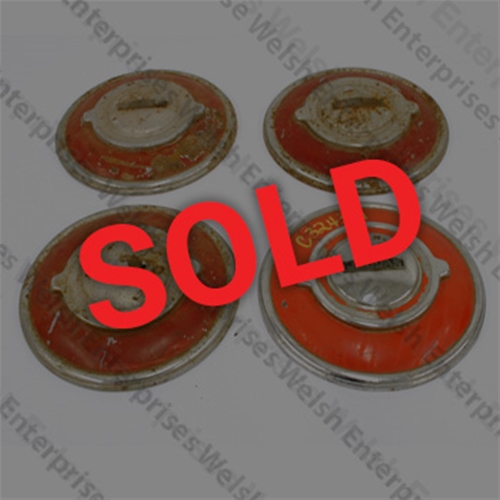 Jaguar Steel Wheel Hubcap Set - Red - XK - MK Sedan
