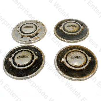 Jaguar Steel Wheel Hubcap Set - Black - XK - MK Sedan
