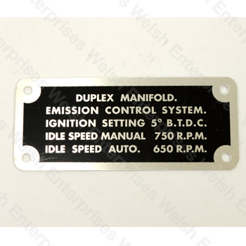 Jaguar Duplex Manifold Emission Plate