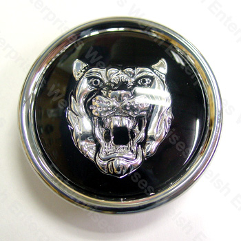 Jaguar Wheel Motif - Black with Silver Catface