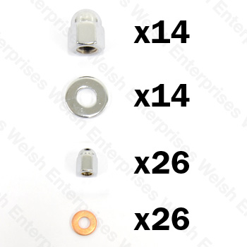 Jaguar Cylinder Head Hardware Kit - Chrome